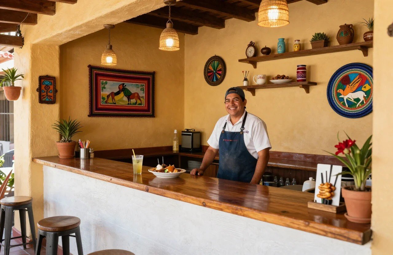 Interior de un restaurante local mexicano